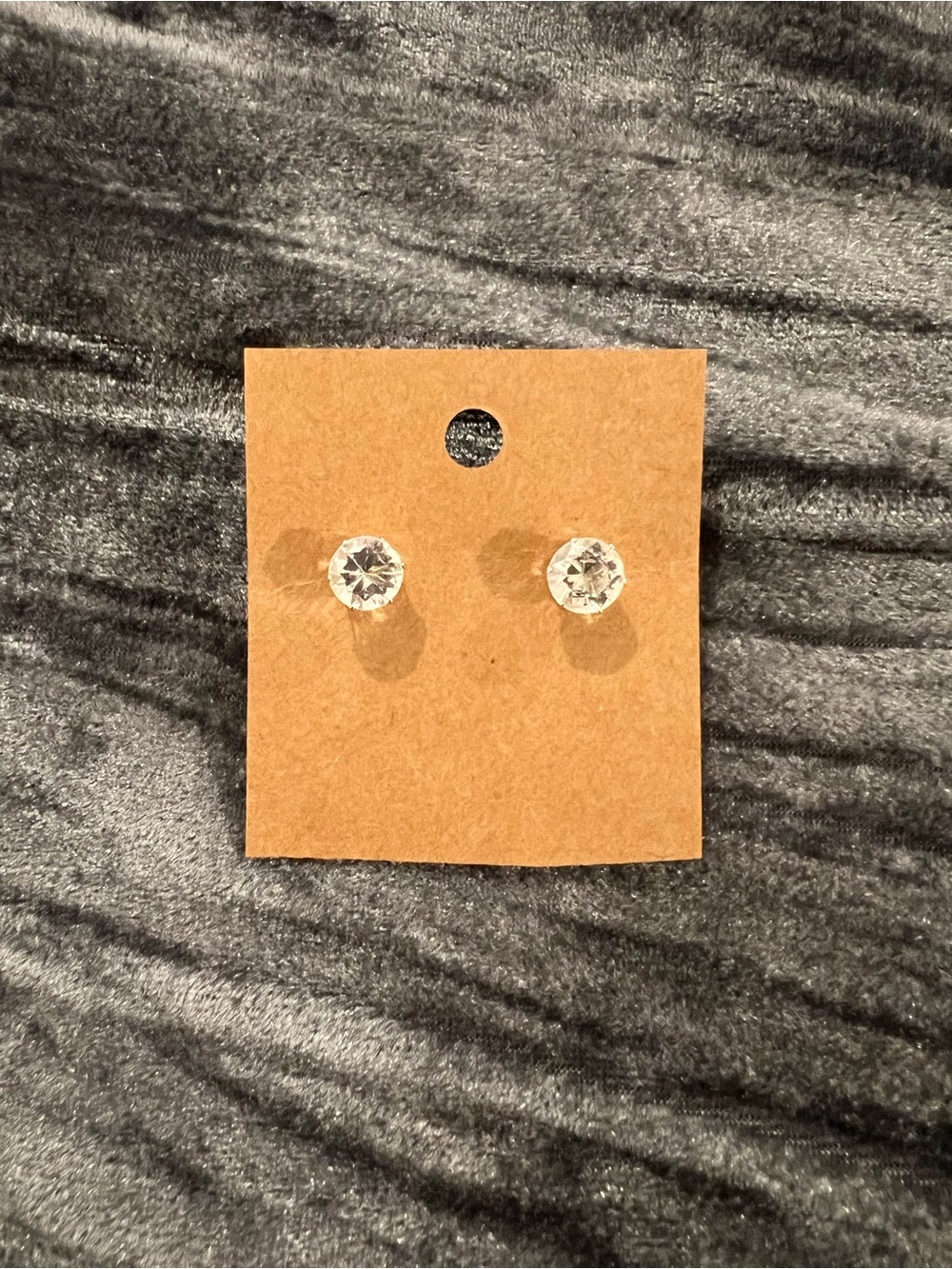Crystal Clear Stud Earrings - Clear CZ Accent